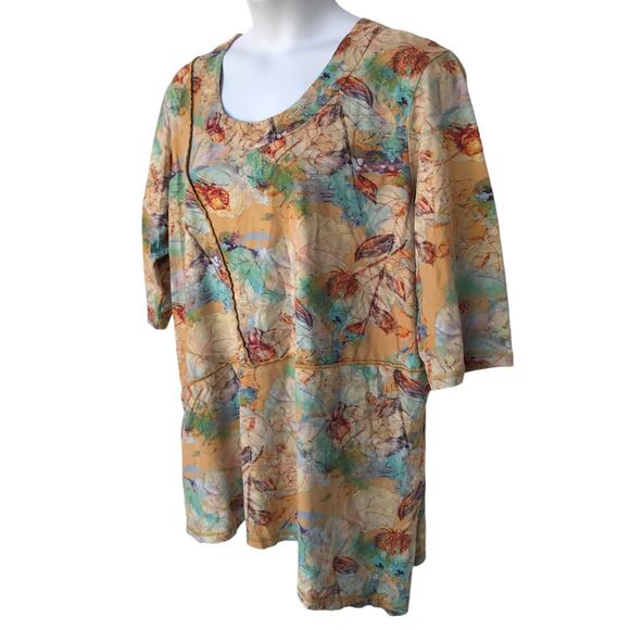 On the Plus Side Multi Colored Printed Caiden Tunic with Pocket size 2X - Picture 5 of 11